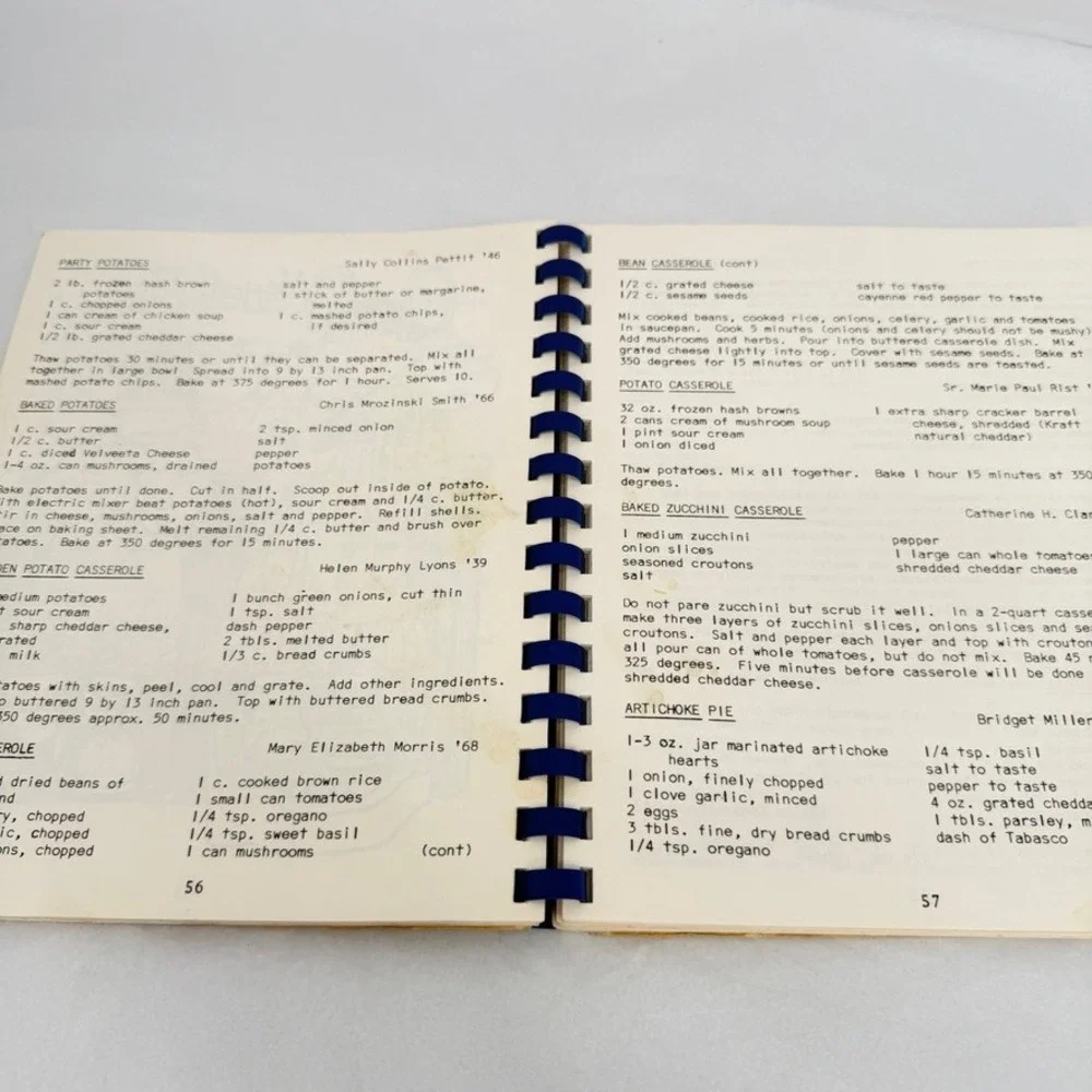 Kitchen Nook Spiral Cookbook St Joseph Academy Alumnae‎ Association VTG Recipes